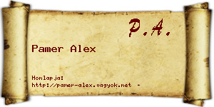 Pamer Alex névjegykártya